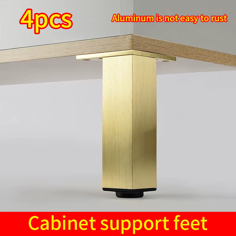 Adjustable Square Cabinet Feet Aluminum Furniture Feet Cabinet Feet Coffee Table Feet Pillar Bathroom Cabinet Support Feet