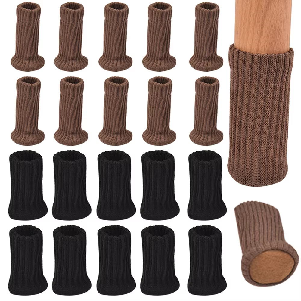 4/24Pcs Chair Legs Socks Knitted Furniture Feet Floor Protectors Anti-slip Pads Silent Thicken Table Chair Leg Socks Covers