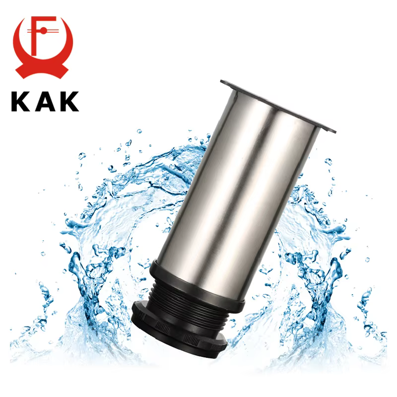 KAK Stainless Steel Furniture Leg Adjustable Table Feet Replacement Cabinet Sofa Metal Foot with Screws Furniture Hardware