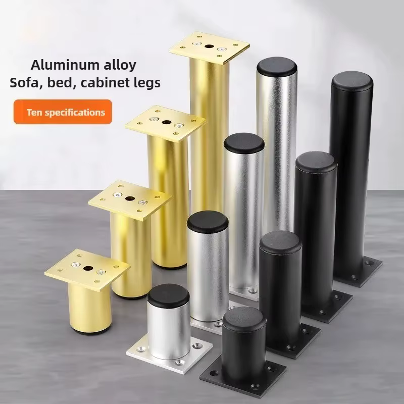 4pcs 6-30cm Aluminum alloy Furniture Legs Metal Adjustable Legs，for Cabinet Table Legs Sofa Feet Furniture Replacement Foot