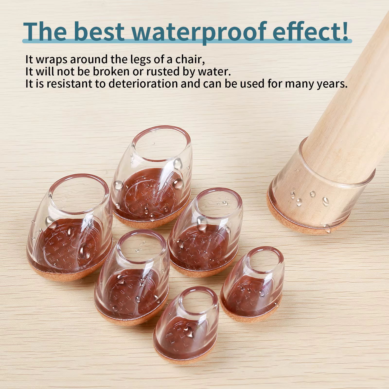 16PCS Chair Leg Floor Protectors Silicone Chair Leg Caps for 15~25° Tilt Chair Legs Hardwood Floor Non Slip Felt Furniture Pads