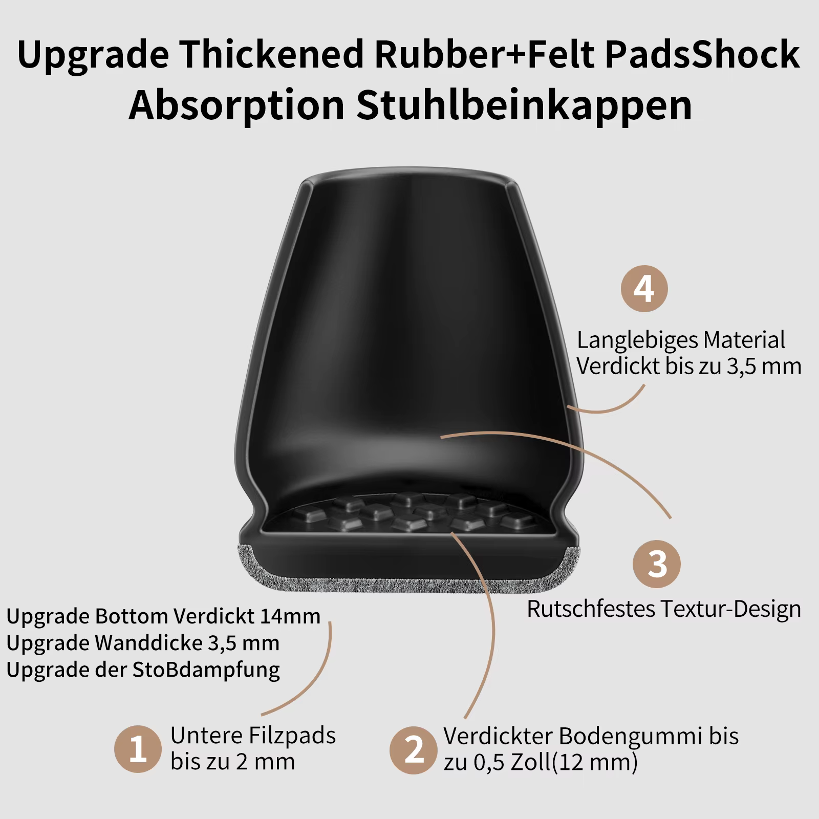 8PCS Chair Leg Floor Protector Felt Foot Cover Diagonal With Thick Wrap Felt Pads Silicone Furniture Table Feet for Hardwood